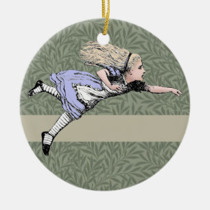 Flying Alice in Wonderland Looking Glass Ceramic Tree Decoration