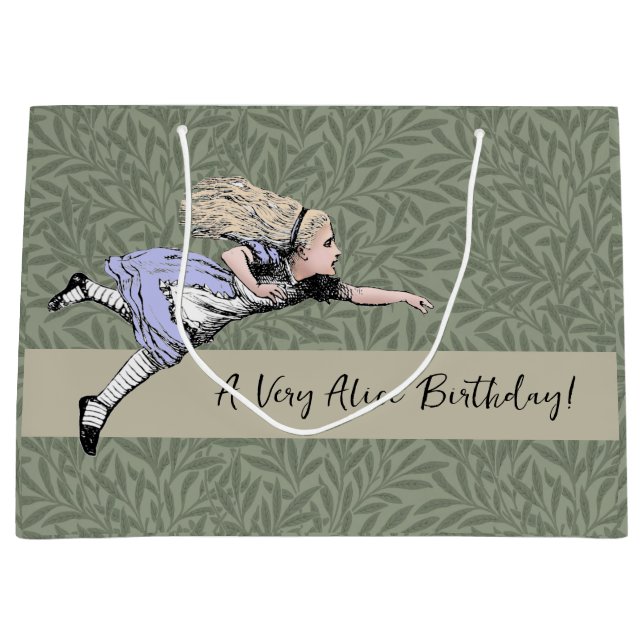 Flying Alice in Wonderland Looking Glass Large Gift Bag (Front)