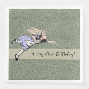Flying Alice in Wonderland Looking Glass Napkin