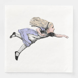 Flying Alice in Wonderland Looking Glass Napkin