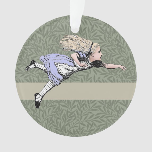 Flying Alice in Wonderland Looking Glass Ornament (Front)