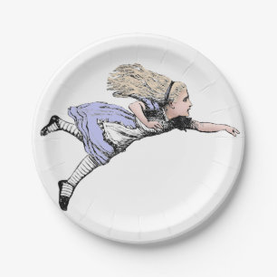 Flying Alice in Wonderland Looking Glass Paper Plate