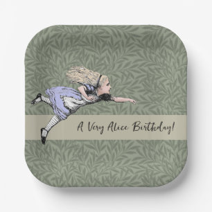 Flying Alice in Wonderland Looking Glass Paper Plate