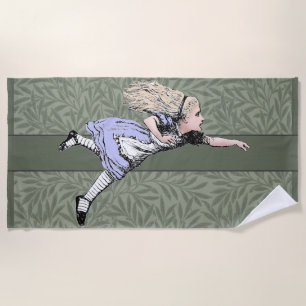 Flying Alice Wonderland Adventure Vintage Tenniel Beach Towel