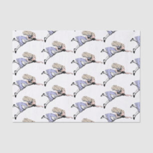 Flying Alice Wonderland Adventure Vintage Tenniel Tissue Paper