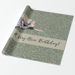Flying Alice Wonderland Adventure Vintage Tenniel Wrapping Paper