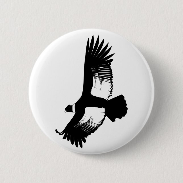 Flying Andean Condor 6 Cm Round Badge (Front)