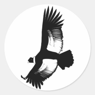 Flying Andean Condor Classic Round Sticker