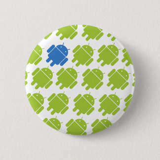 Flying Android Blue 6 Cm Round Badge