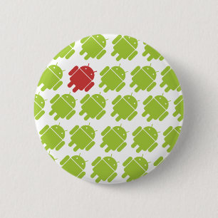 Flying Android Red 6 Cm Round Badge