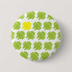 Flying Android Yellow 6 Cm Round Badge