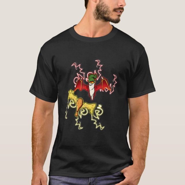 Flying Angel Chicken Drumstick & Evil Joint T-Shirt (Front)