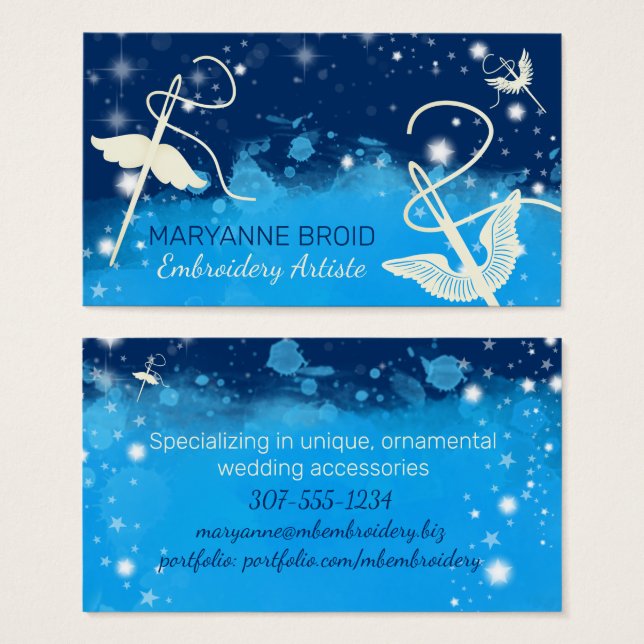 Flying angel sewing needle embroidery quilting (Front & Back)