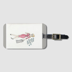 "Flying around the world Picking up trash" bag tag