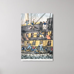 Flying Artillery or A Horse Marine (colour engravi Canvas Print