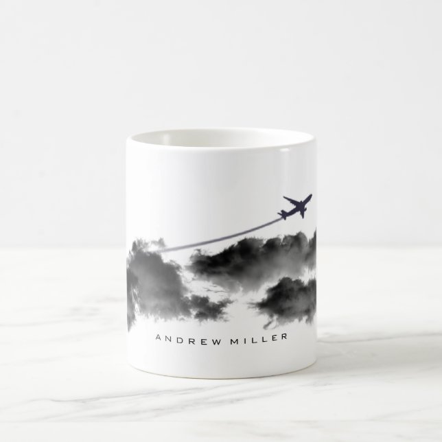 Flying Away/Jet Aeroplane/Personalised Pilot Coffee Mug (Center)