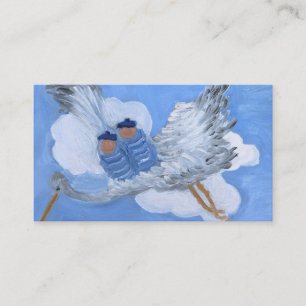 Flying Baby Boys and Stork Business Card