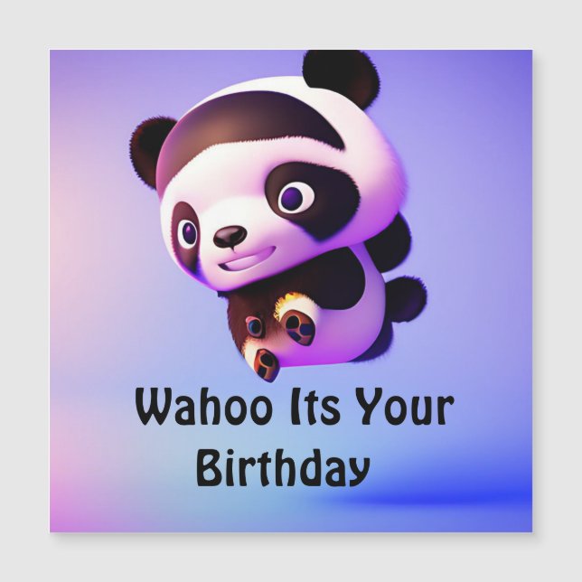 Flying Baby Panda, Magnetic Card (Front)