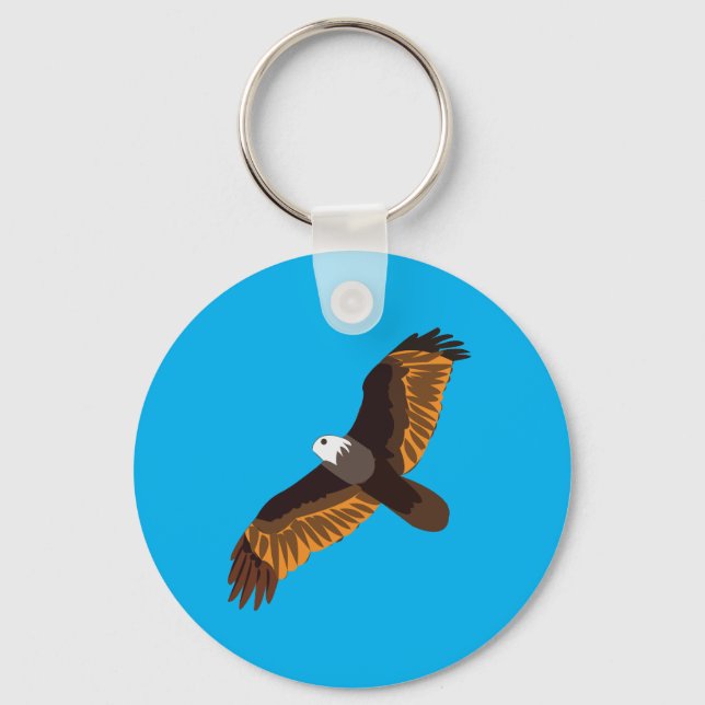 Flying Bald Eagle Bird       Key Ring (Front)