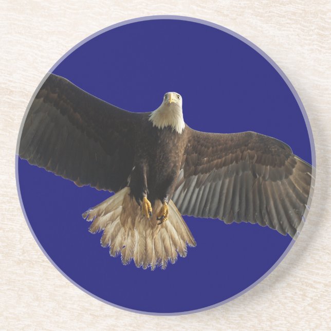 Flying Bald Eagle Bird of Prey Art Coaster (Front)