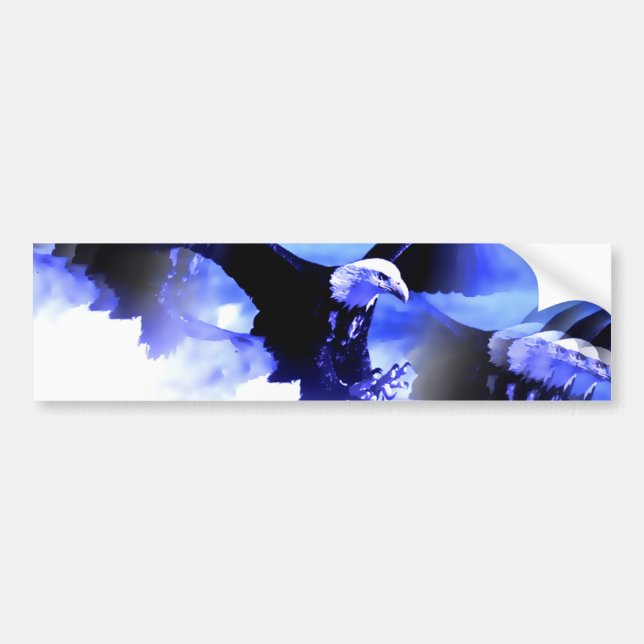 Flying Bald Eagle Bumper Sticker (Front)
