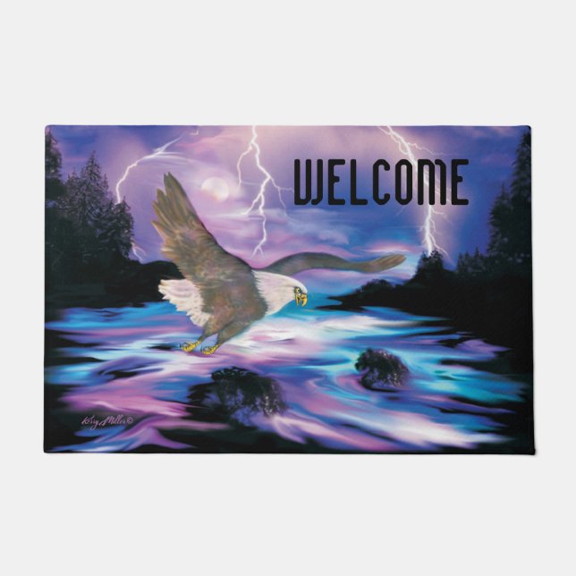 Flying Bald Eagle Doormat (Front)