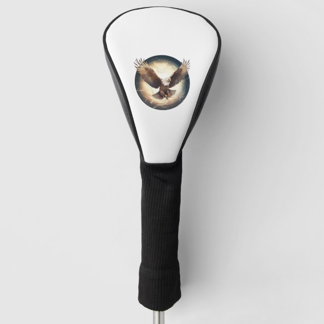 Flying Bald Eagle  Golf Head Cover (Front)