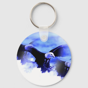 Flying Bald Eagle Key Ring