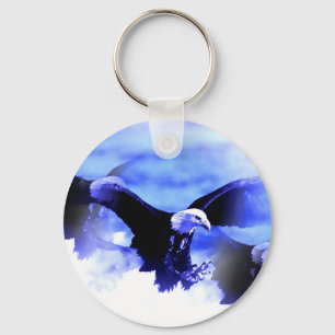 Flying Bald Eagle Key Ring