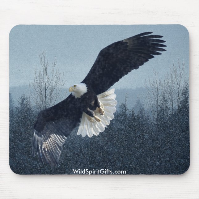 Flying Bald Eagle Mousepad (Front)