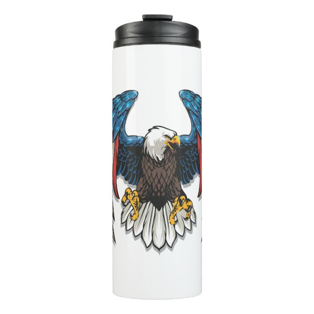 Flying bald eagle thermal tumbler (Front)