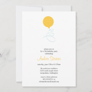 Flying Balloon Party Invitation