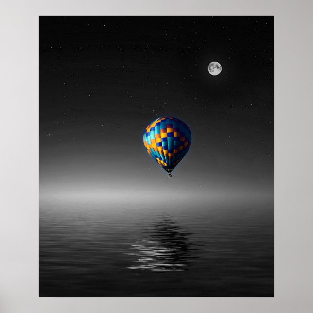 Flying Balloon Selective Minimalist Photography  Poster (Front)