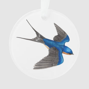 Flying Barn Swallow Acrylic Ornament