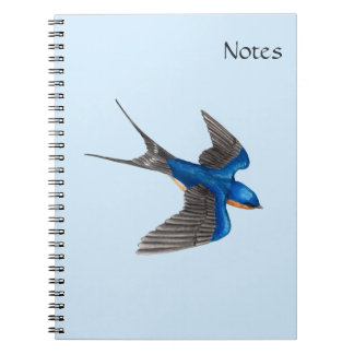 Flying Barn Swallow Bird Art Notebook