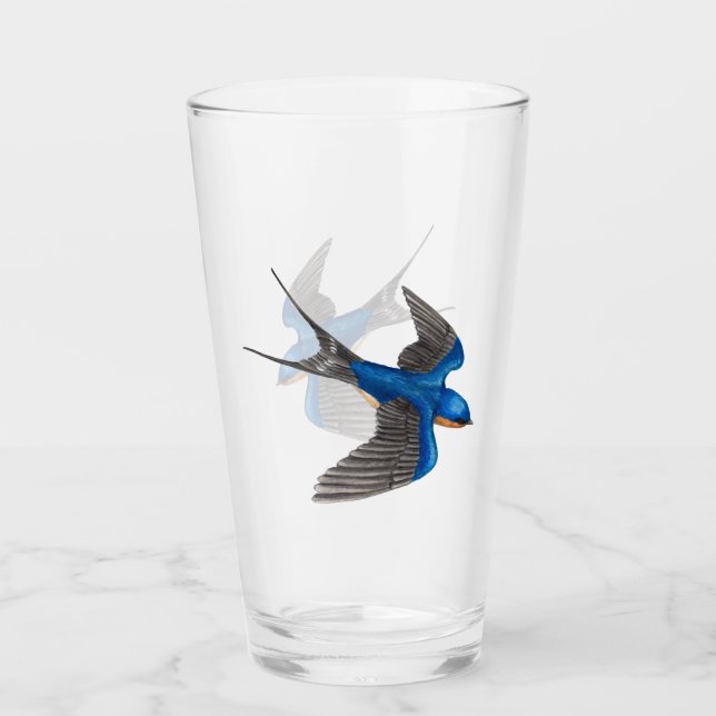 Flying Barn Swallow Glass (Front)
