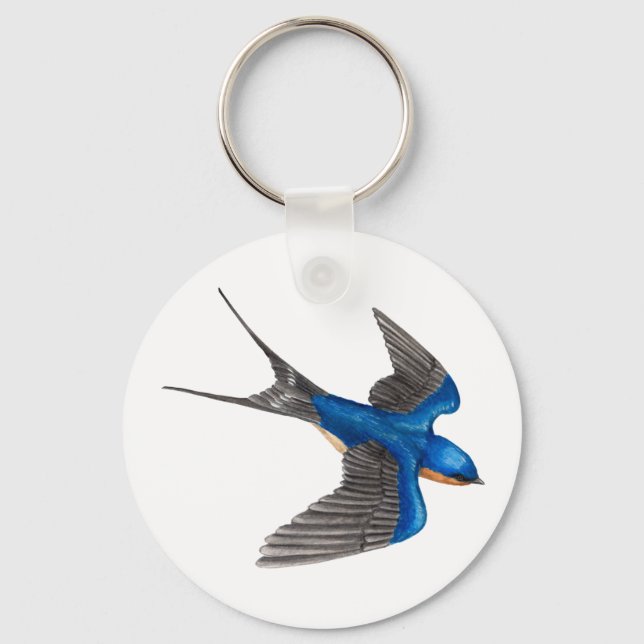 Flying Barn Swallow Keychain (Front)