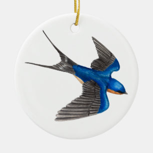 Flying Barn Swallow Ornament