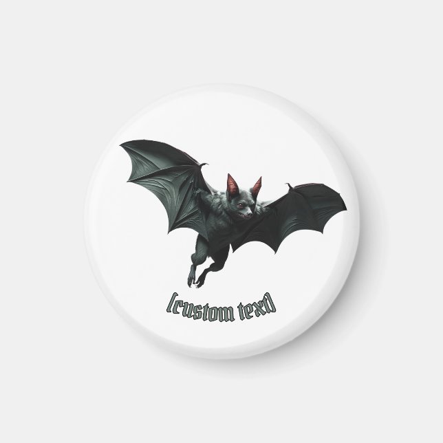Flying Bat –  Custom Text & Cut Vinyl Magnet (Front)
