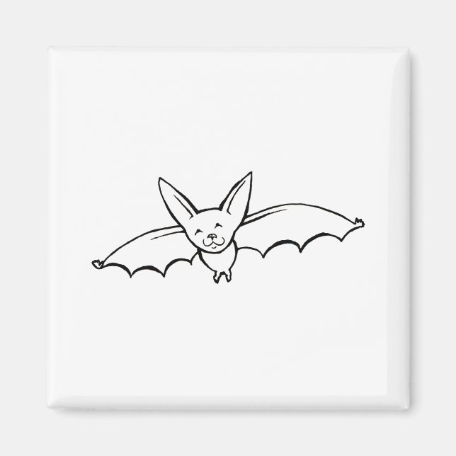 Flying Bat - fun original ink drawing sketch art Magnet (Front)