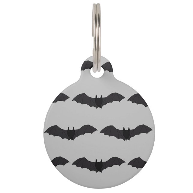Flying Bat Halloween Dog ID Tag (Front)