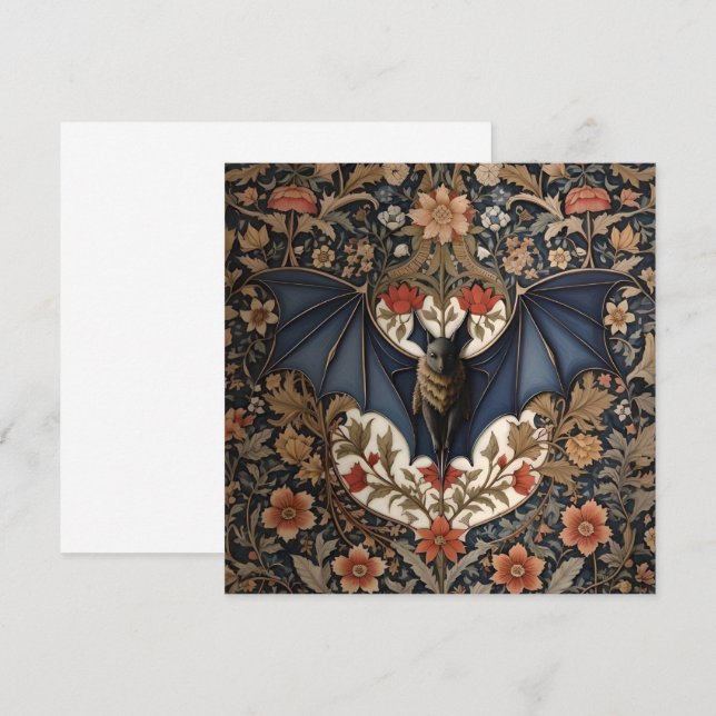 Flying Bat - Modern William Morris Floral  (Front/Back)