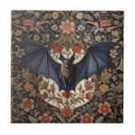 Flying Bat - Modern William Morris Floral  Tile<br><div class="desc">Add a touch of intrigue and contemporary charm to your home with our Flying Bat - Modern William Morris Floral Ceramic Tile. This captivating tile features a flying bat amidst a modern interpretation of William Morris' iconic floral patterns, creating an enchanting and artistic design. Elevate your décor with this stylish...</div>