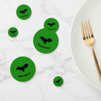 Flying Bat on Green Confetti