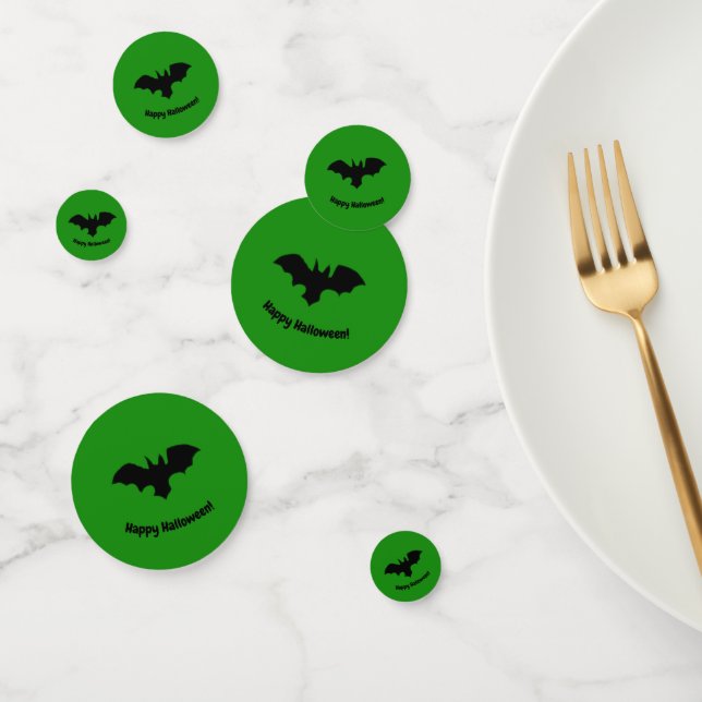 Flying Bat on Green Confetti (Group)