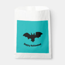 Flying Bat on teal favour bag