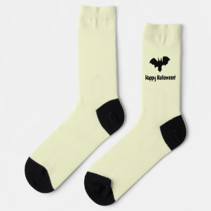 Flying Bat on Yellow - Happy Halloween - Socks