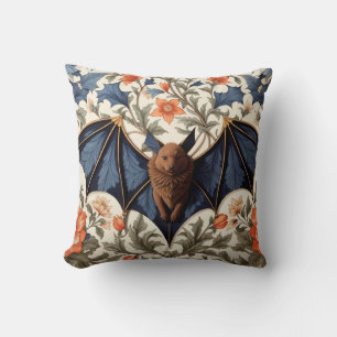 Flying Bat William Morris Inspired Floral Cushion