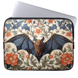 Flying Bat William Morris Inspired Floral Laptop Sleeve
