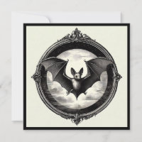 Flying Bat with Full Moon Goth